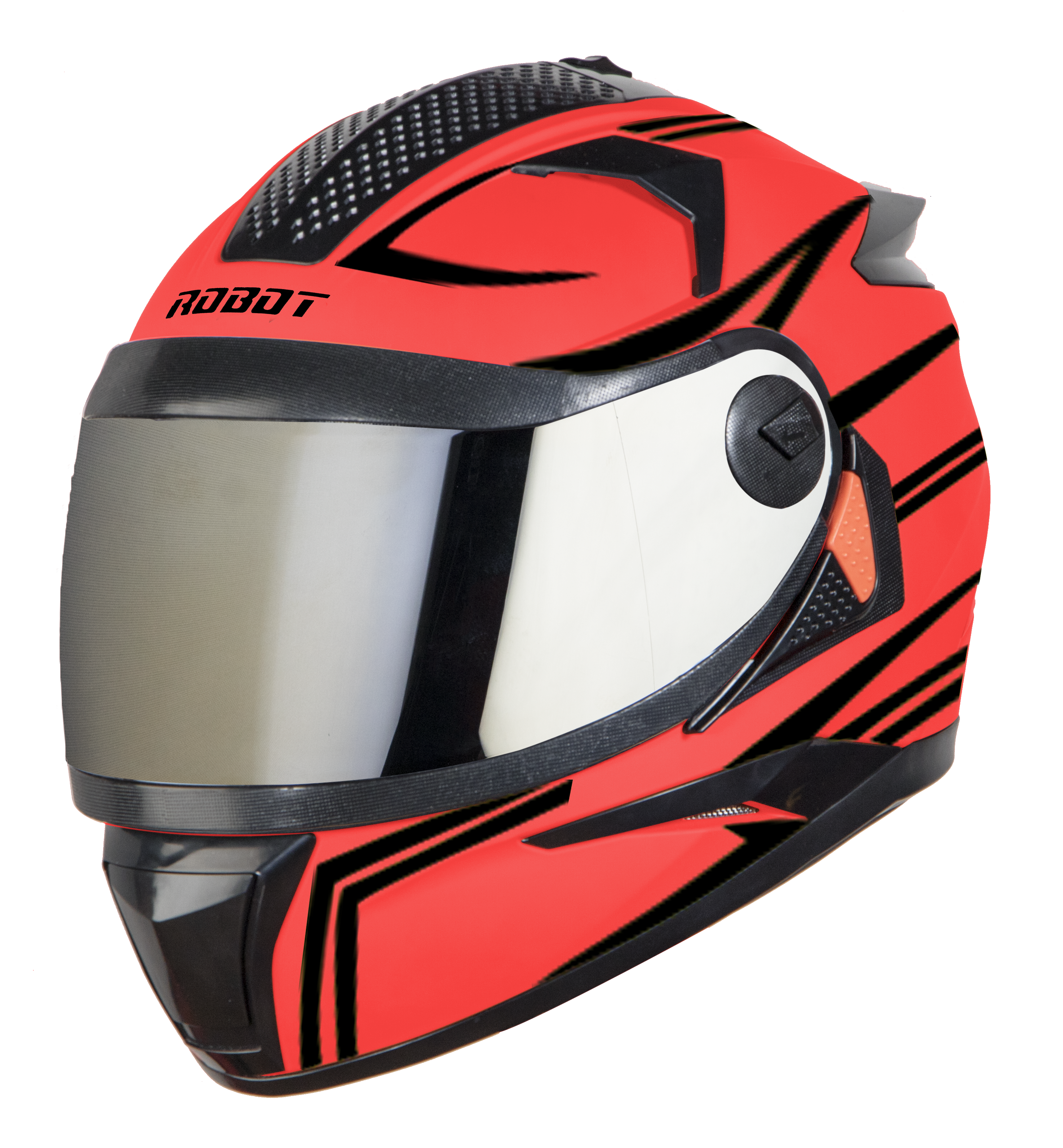 SBH-17 ROBOT REFLECTIVE GLOSSY FLUO WATERMELON (FITTED WITH CLEAR VISOR EXTRA SILVER CHROME VISOR FREE)